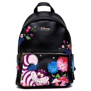 Wondapop Disney Cheshire Cat 12” Vegan Leather Mini Backpack in Black. NWT!